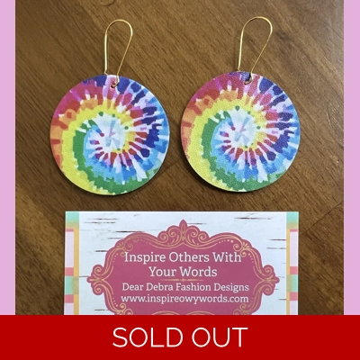 Tie dye light Weight faux leather dangle earrings